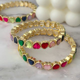 Elastic colorful heart bracelet