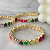 Elastic colorful heart bracelet