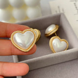 Pearl heart earrings