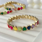 Elastic colorful heart bracelet