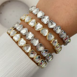 Elastic pave heart bracelet