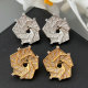 Pave flower earrings