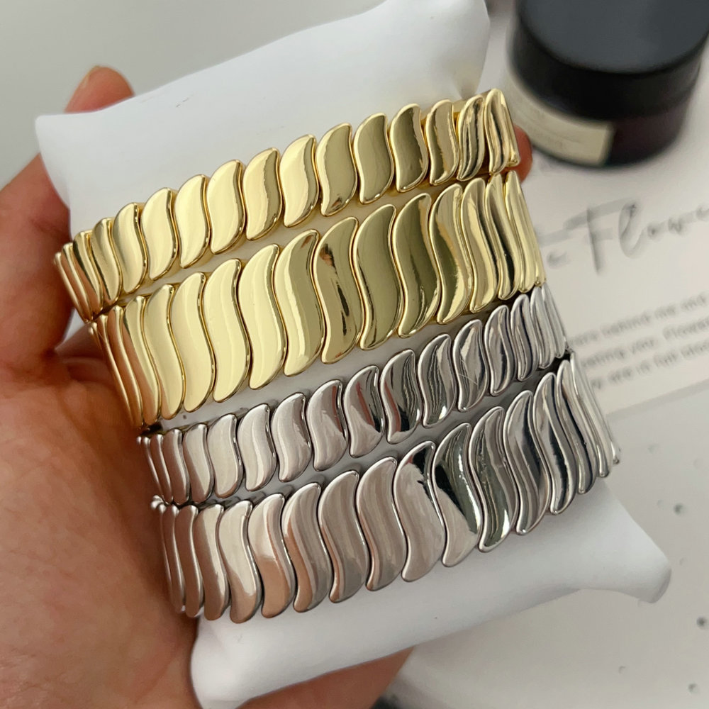 Metal wave elastic bracelet