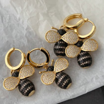 Pave bee earrings