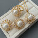 Pave set pearl earrings