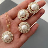 Pave set pearl earrings