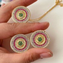 Pave zircon round set jewelry