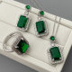 Pave green zircon set jewelry