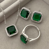 Pave zircon set green jewelry