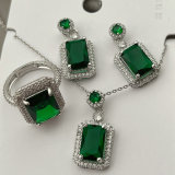 Pave green zircon set jewelry
