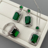 Pave green zircon set jewelry