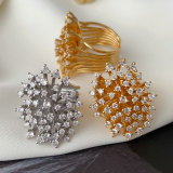 Pave zircon flower ring