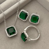 Pave zircon set green jewelry