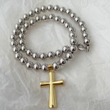 8mm Cross ball necklace