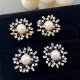 Pave zircon flower earrings
