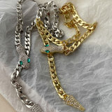 Cuban chain snake necklace