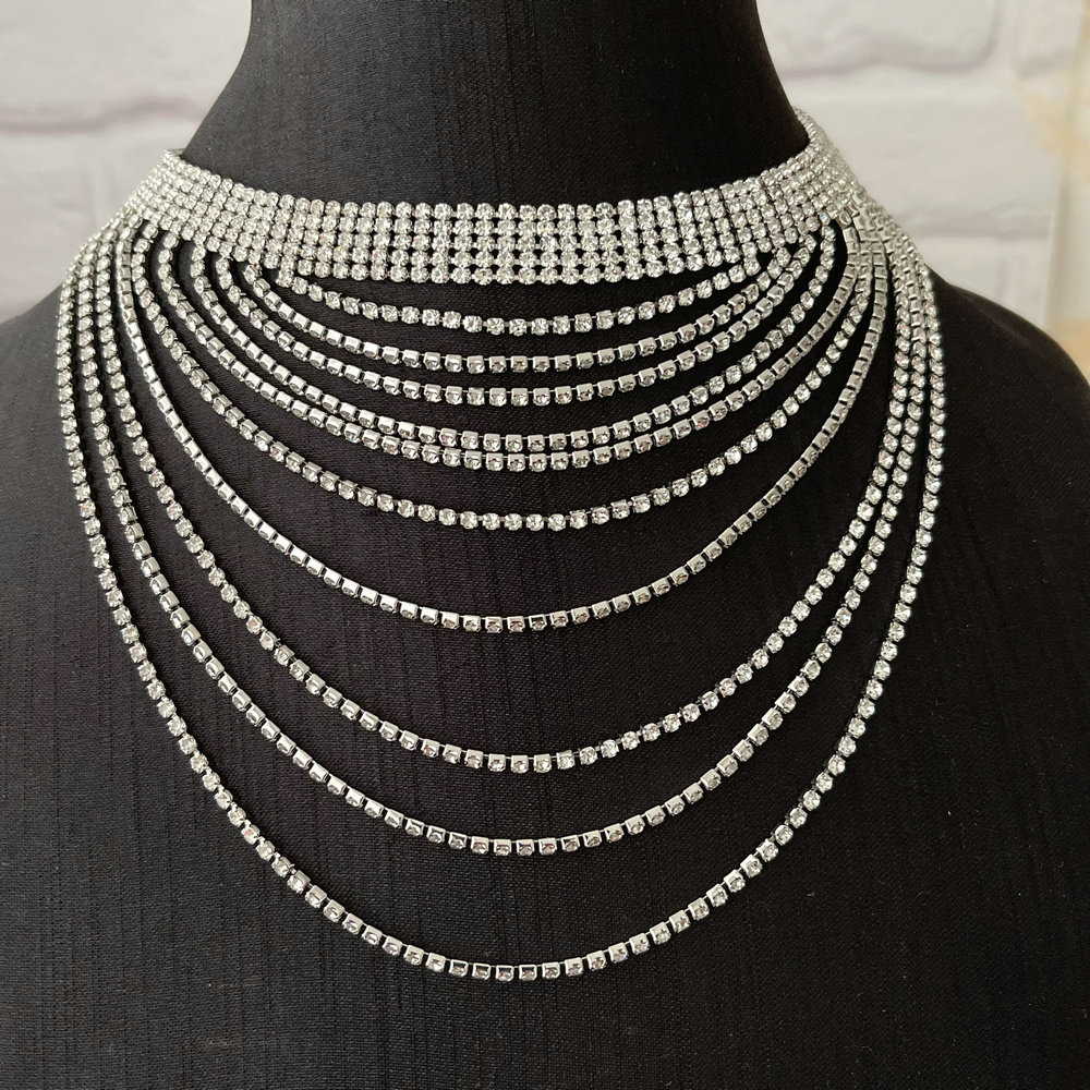 Party crystal chunky necklace
