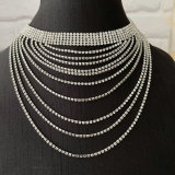 Party crystal chunky necklace
