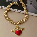 Cuban chain heart necklace