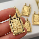 Pave square charm