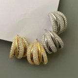Pave link chain earrings