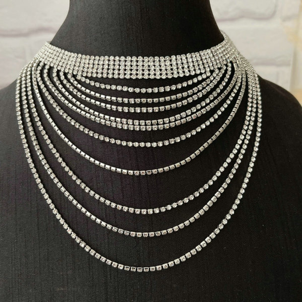 Party crystal chunky necklace