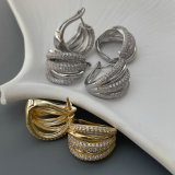 Pave link chain earrings