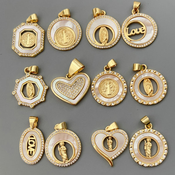 Shell heart charm