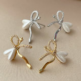 Pave bow earrings