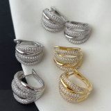 Pave link chain earrings