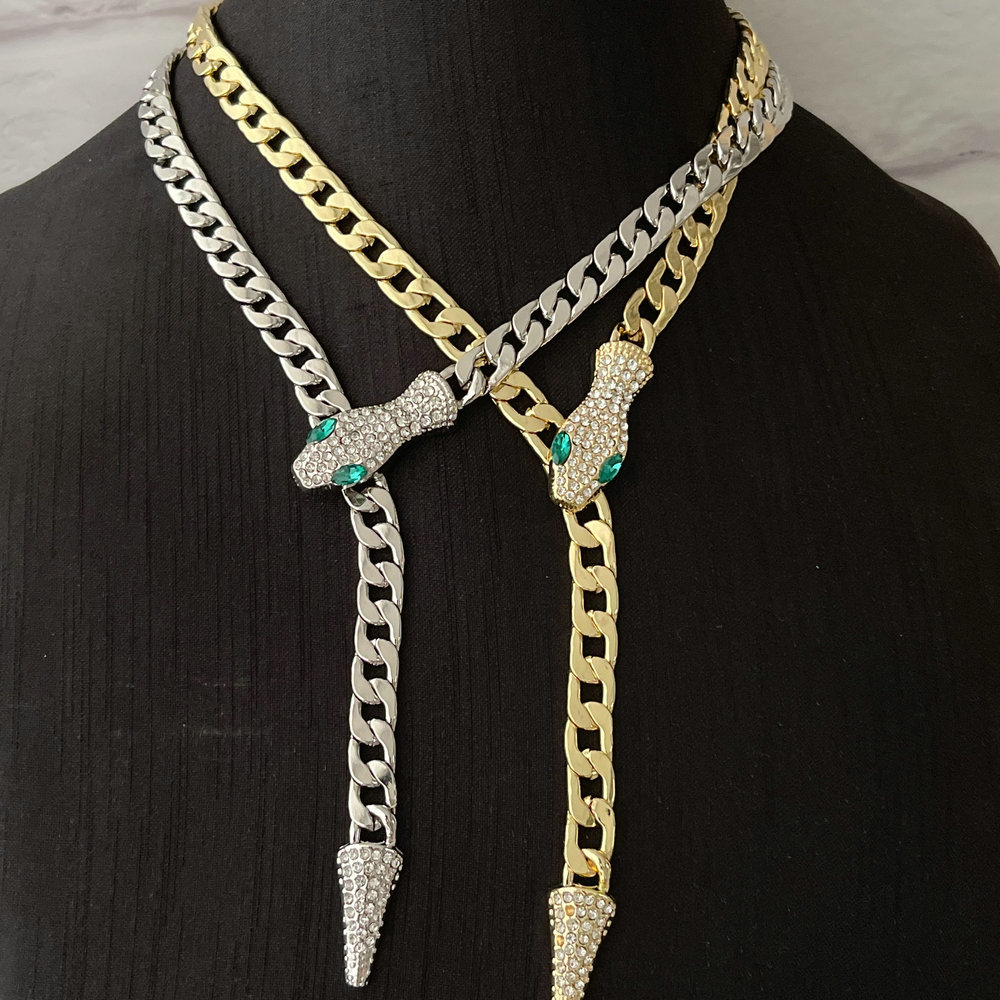 Cuban chain snake necklace