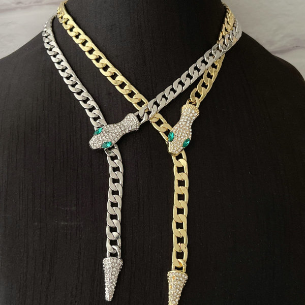 Cuban chain snake necklace