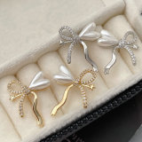 Pave bow earrings