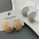 Pave zircon fan earrings
