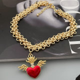 Cuban chain heart necklace