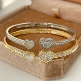 Pave zircon heart bangle