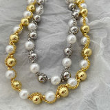 Ball chain twist necklace