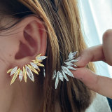 Pave zircon fan earring s