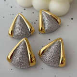 Mix color triangle earrings