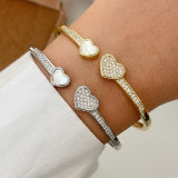 Pave zircon heart bangle
