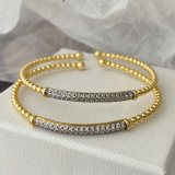 Pave bar bead cuff
