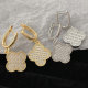Pave clover earrings