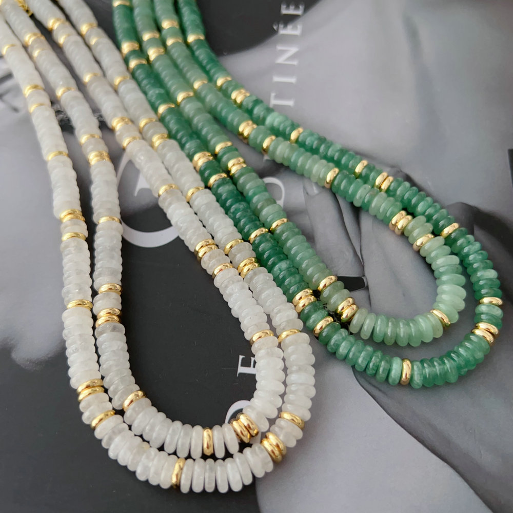 Nature gemstone bead necklace