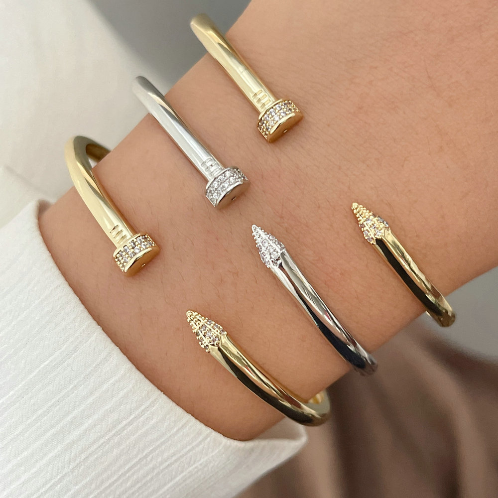 Pave nail bracelet