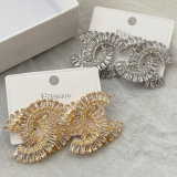 Pave zircon channel earrings
