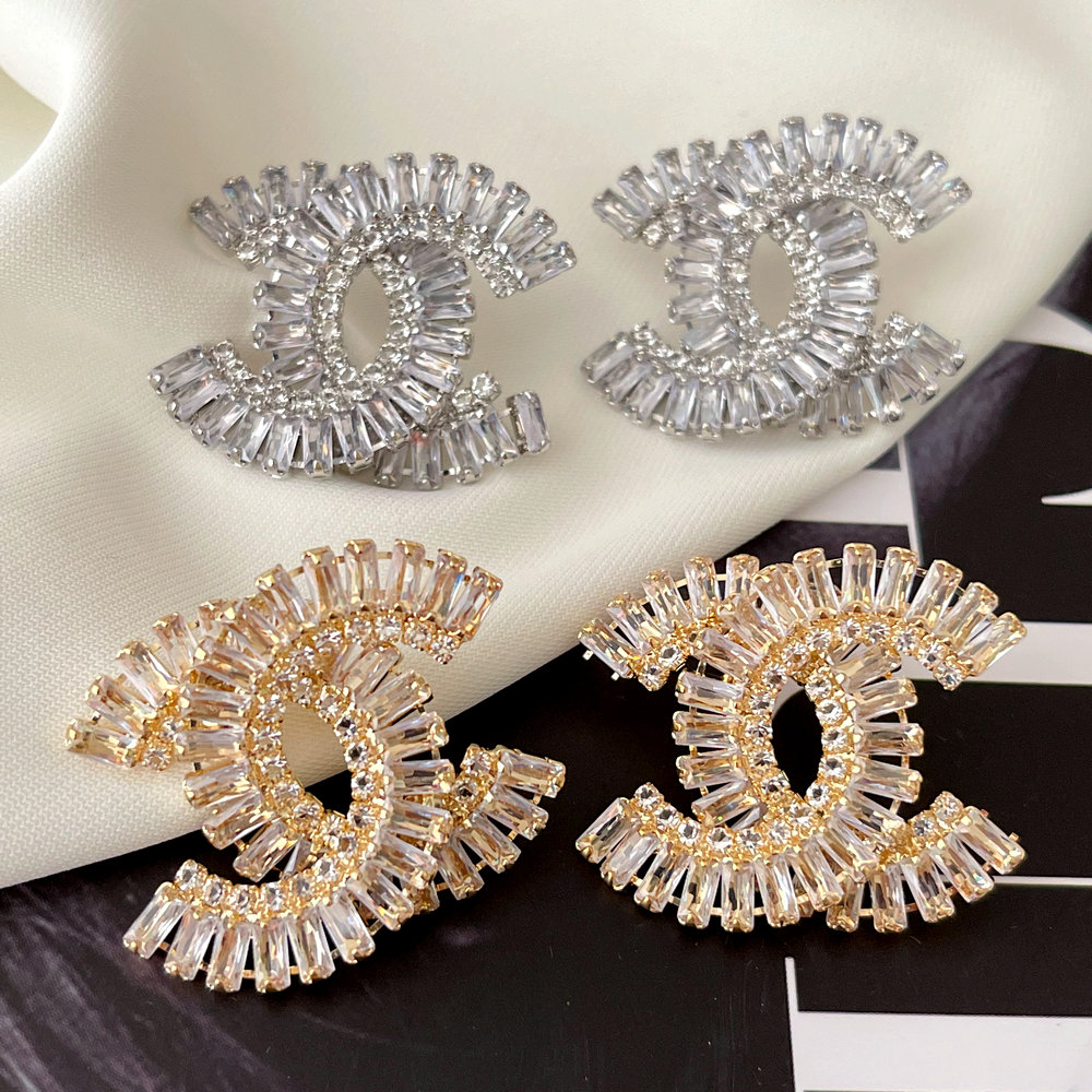 Pave zircon channel earrings