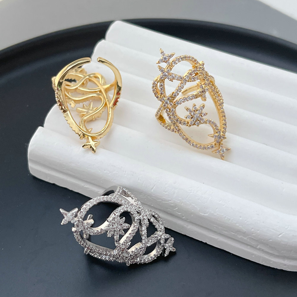 Pave zircon flower ring