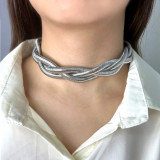 Stainless steel chain twist necklace