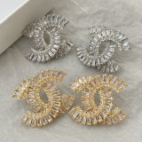 Pave zircon channel earrings
