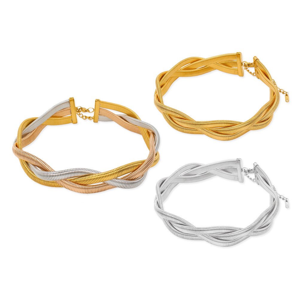 Stainless steel chain twist necklace
